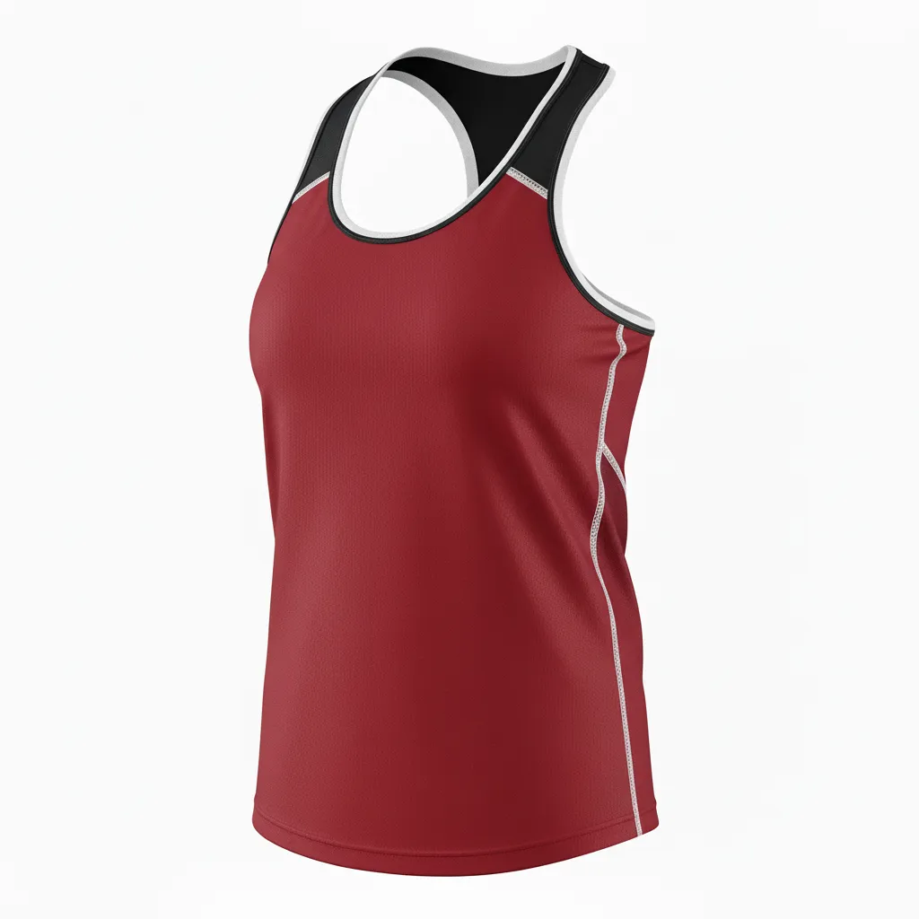 Custom Softball Performance Tank Top - Custom Design - Trainingtank Cardinalblackwhite - Side View - Kinexa Sportswear