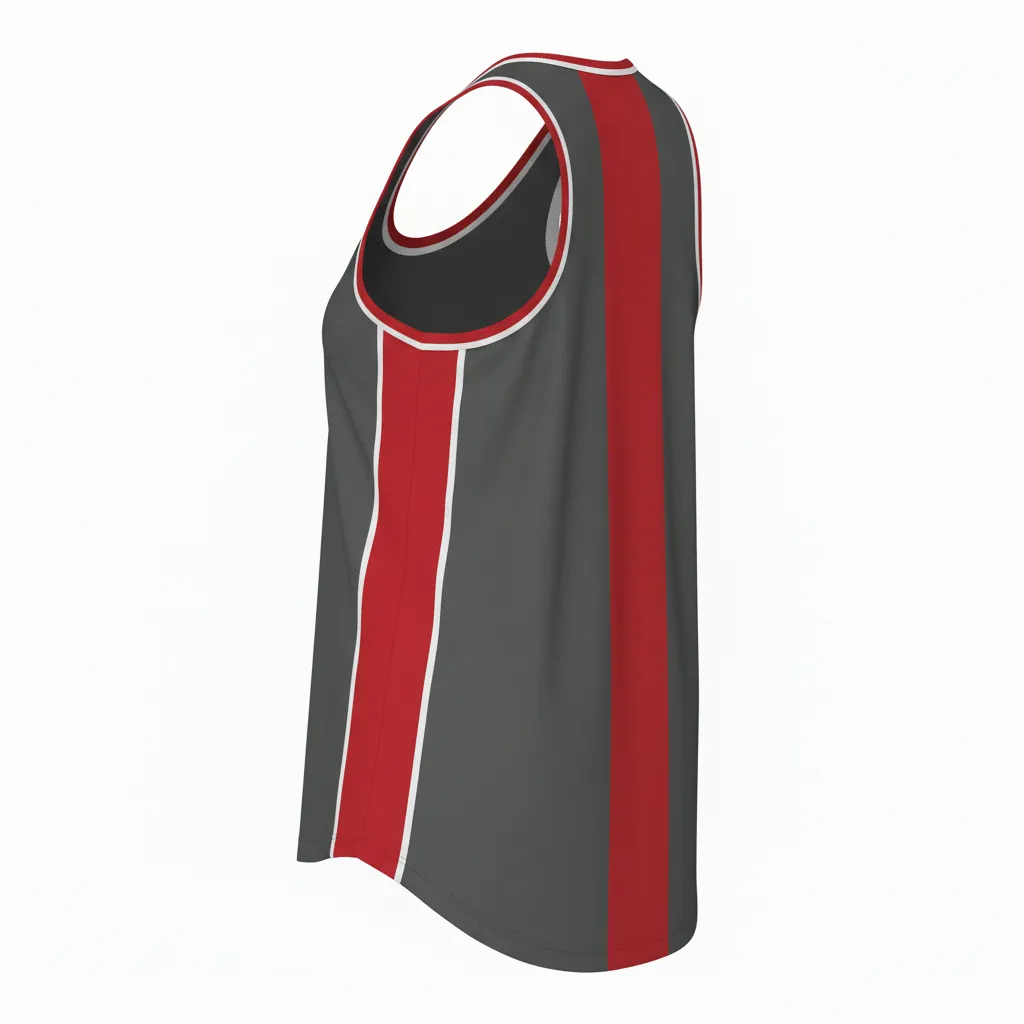 Custom Softball Performance Tank Top - Custom Design - Trainingtank Charcoalredwhite - Back View - Kinexa Sportswear