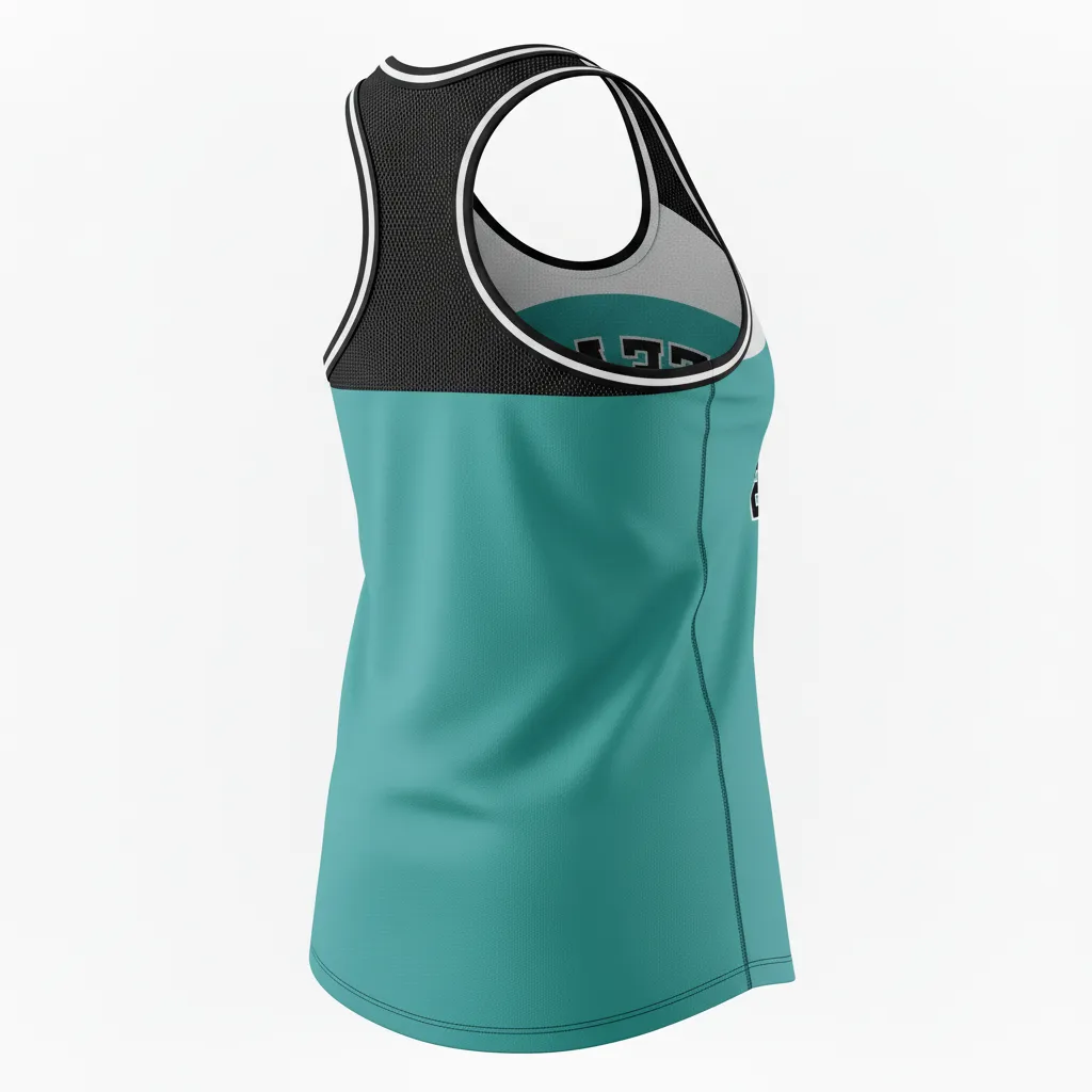 Custom Softball Performance Tank Top - Custom Design - Trainingtank Columbiablackwhite - Back View - Kinexa Sportswear