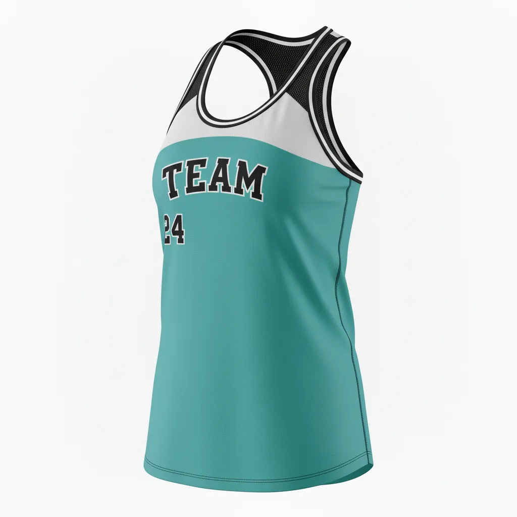 Custom Softball Performance Tank Top - Custom Design - Trainingtank Columbiablackwhite - Side View - Kinexa Sportswear