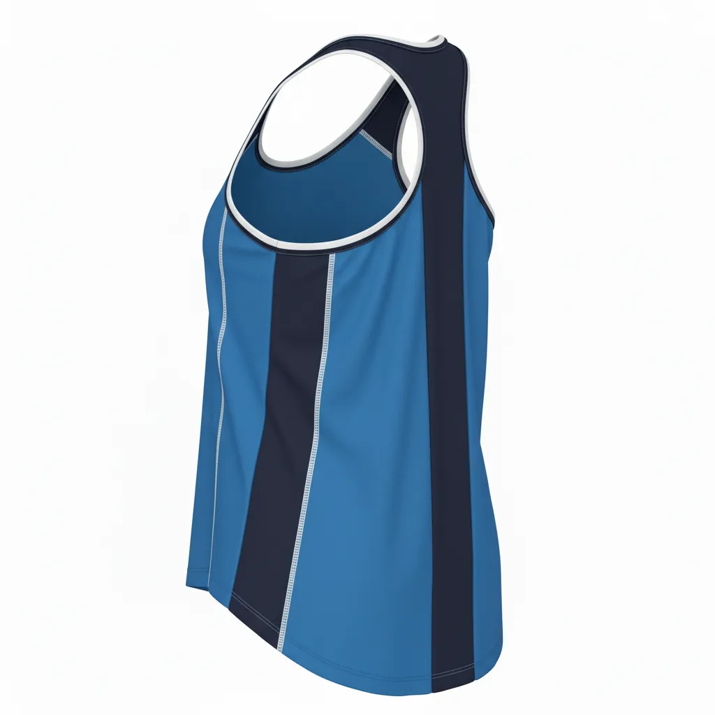 Custom Softball Performance Tank Top - Custom Design - Trainingtank Columbianavywhite - Back View - Kinexa Sportswear