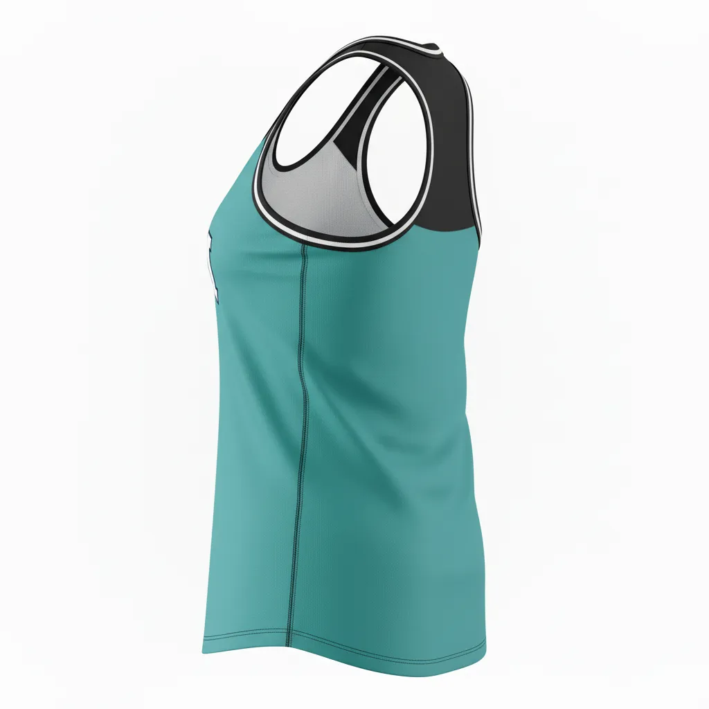 Custom Softball Performance Tank Top - Custom Design - Trainingtank Columbiawhitenavy - Side View - Kinexa Sportswear