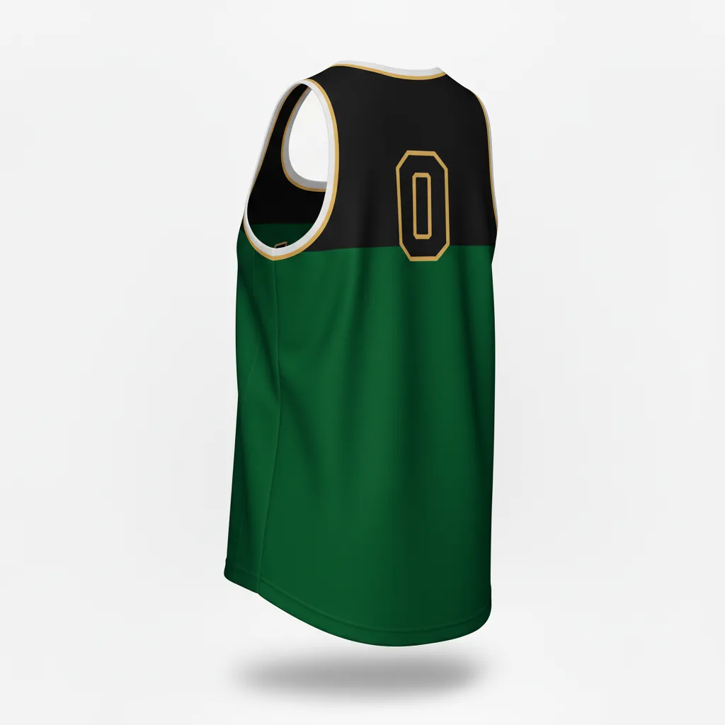 Custom Softball Performance Tank Top - Custom Design - Trainingtank Forestblackgold - Back View - Kinexa Sportswear