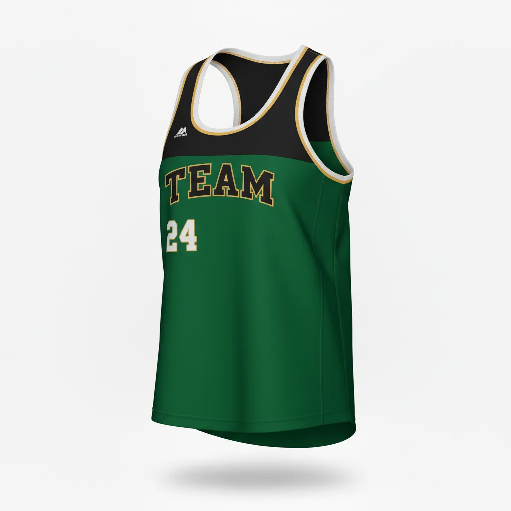 Custom Softball Performance Tank Top - Custom Design - Trainingtank Forestblackgold - Front View - Kinexa Sportswear
