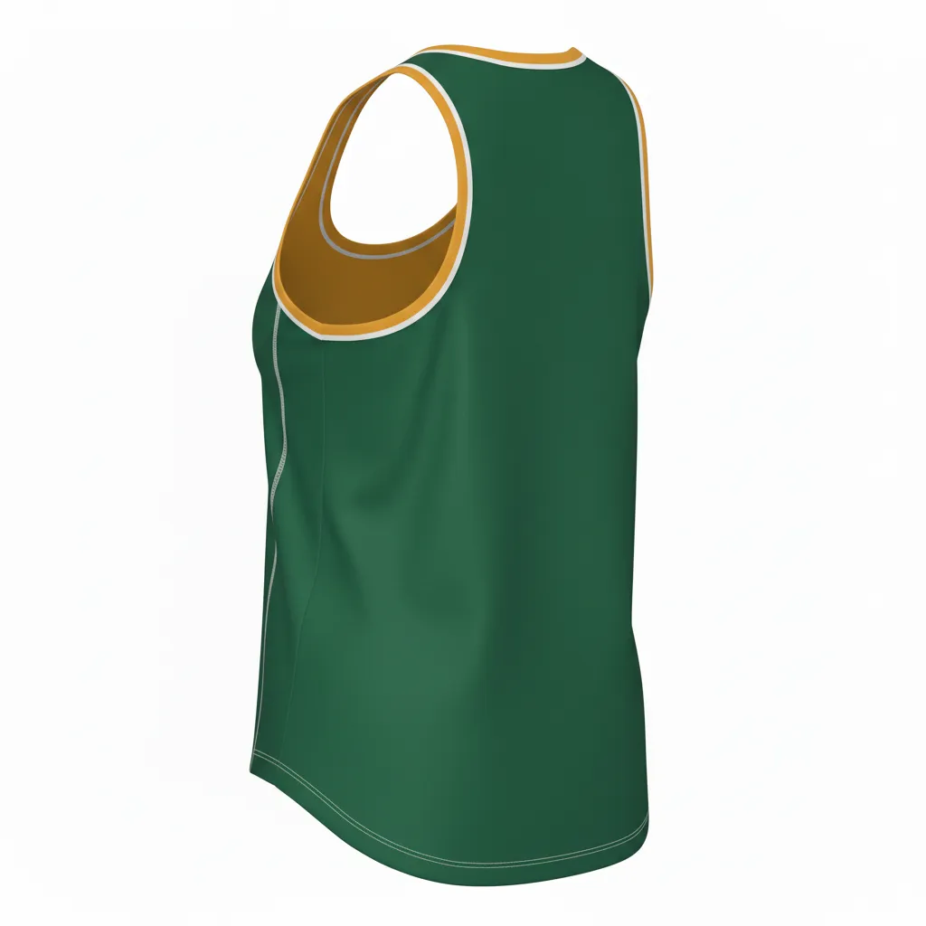 Custom Softball Performance Tank Top - Custom Design - Trainingtank Forestgoldwhite - Back View - Kinexa Sportswear