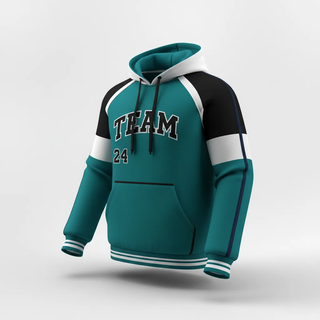 Custom Softball Pullover Hoodie - Custom Design - Pulloverhoodie Columbiablackwhite - Front View - Kinexa Sportswear