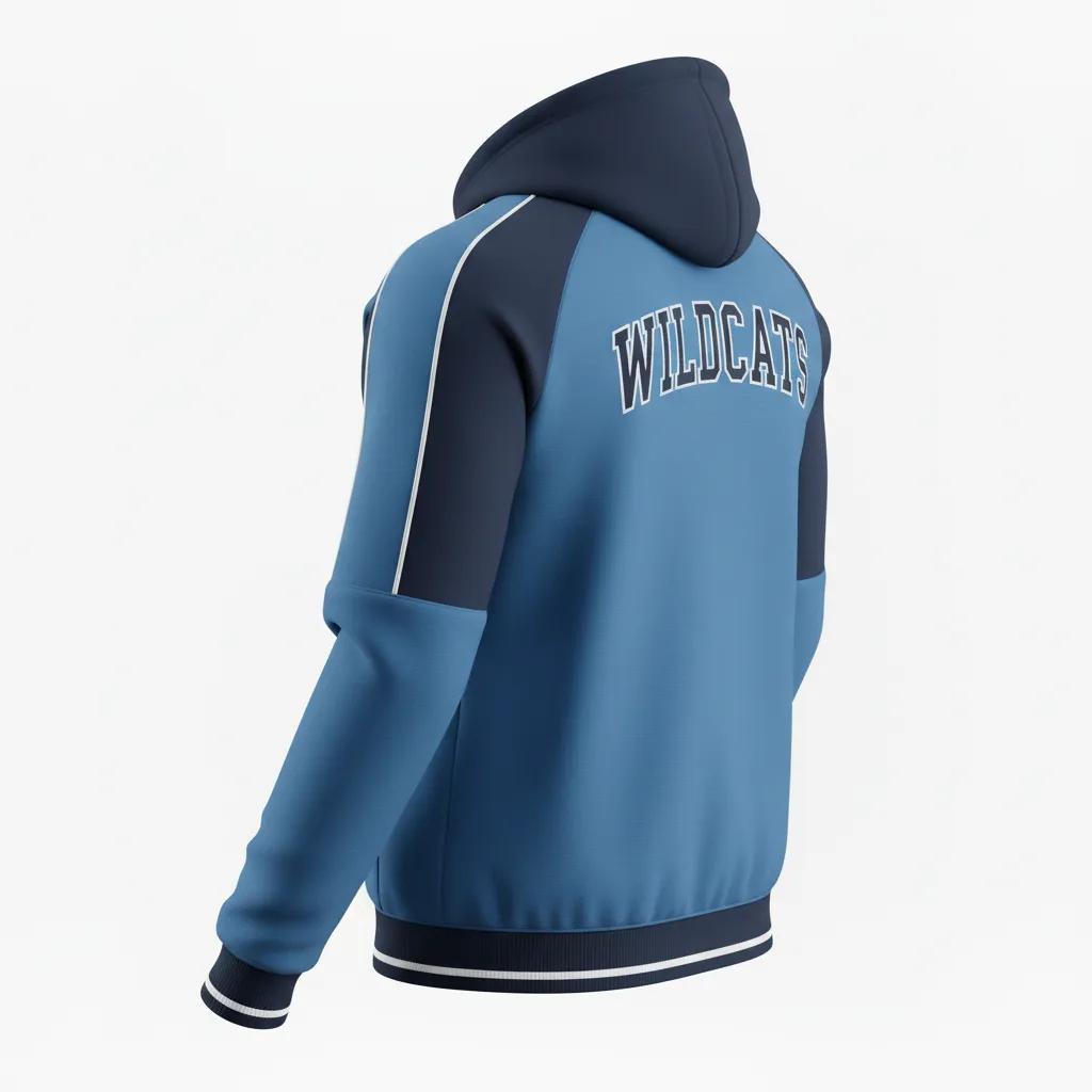 Custom Softball Pullover Hoodie - Custom Design - Pulloverhoodie Columbianavywhite - Back View - Kinexa Sportswear