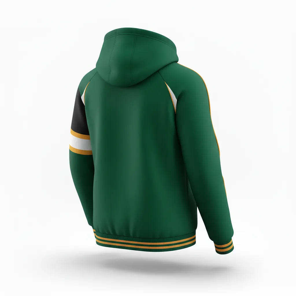 Custom Softball Pullover Hoodie - Custom Design - Pulloverhoodie Forestblackgold - Back View - Kinexa Sportswear