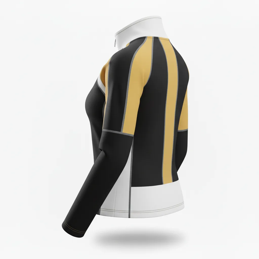 Custom Softball Quarter Zipper Pullover - Custom Design - Quarterzip Blackgoldwhite - Back View - Kinexa Sportswear
