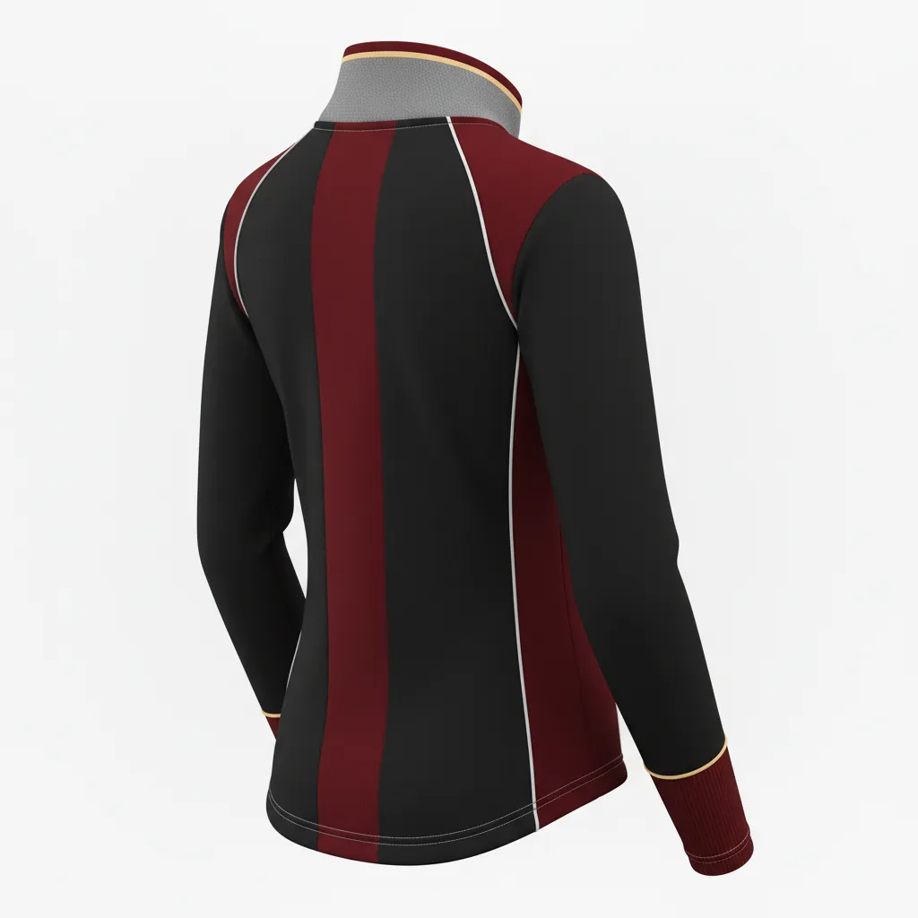 Custom Softball Quarter Zipper Pullover - Custom Design - Quarterzip Blackredwhite - Back View - Kinexa Sportswear