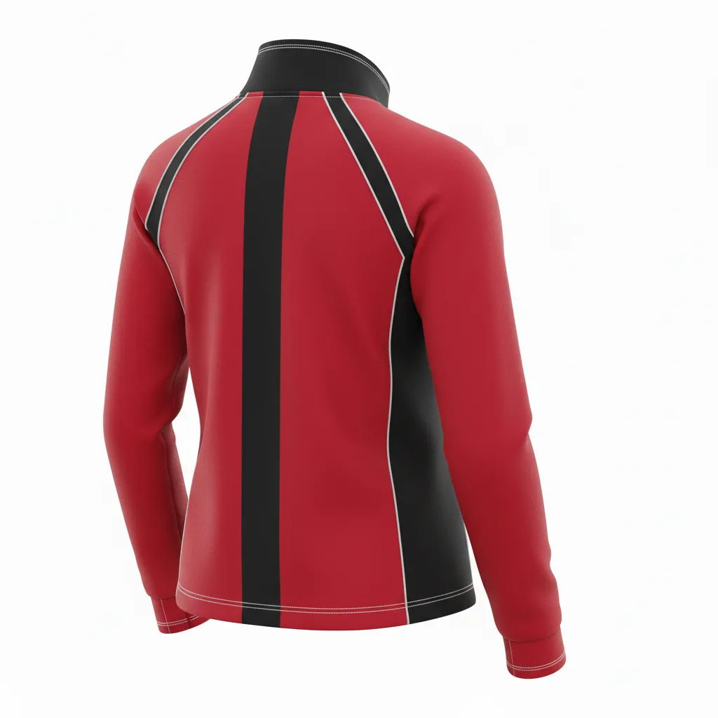 Custom Softball Quarter Zipper Pullover - Custom Design - Quarterzip Cardinalblackwhite - Back View - Kinexa Sportswear