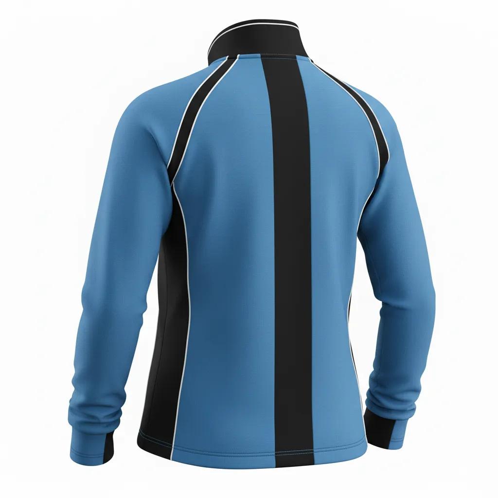 Custom Softball Quarter Zipper Pullover - Custom Design - Quarterzip Columbiablackwhite - Back View - Kinexa Sportswear