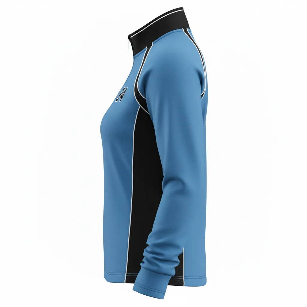 Custom Softball Quarter Zipper Pullover - Custom Design - Quarterzip Columbiablackwhite - Side View - Kinexa Sportswear