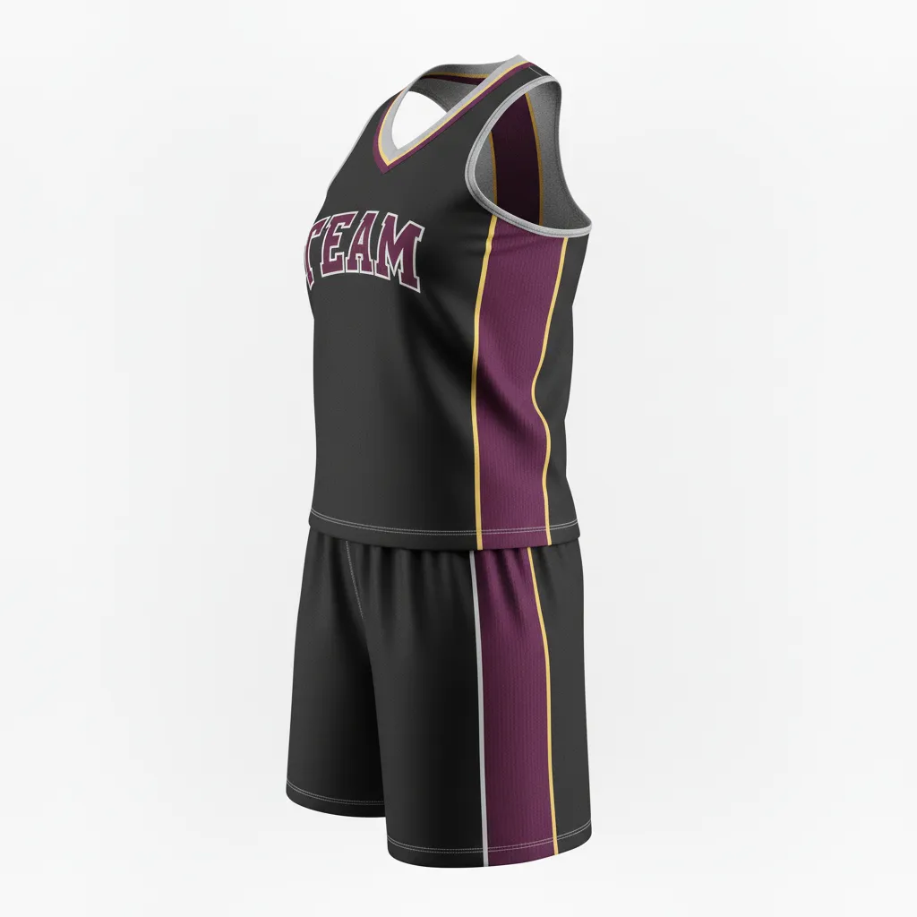 Custom Softball Racerback Softball Uniform - Custom Design - Racerbackuniform Blackredwhite - Side View - Kinexa Sportswear