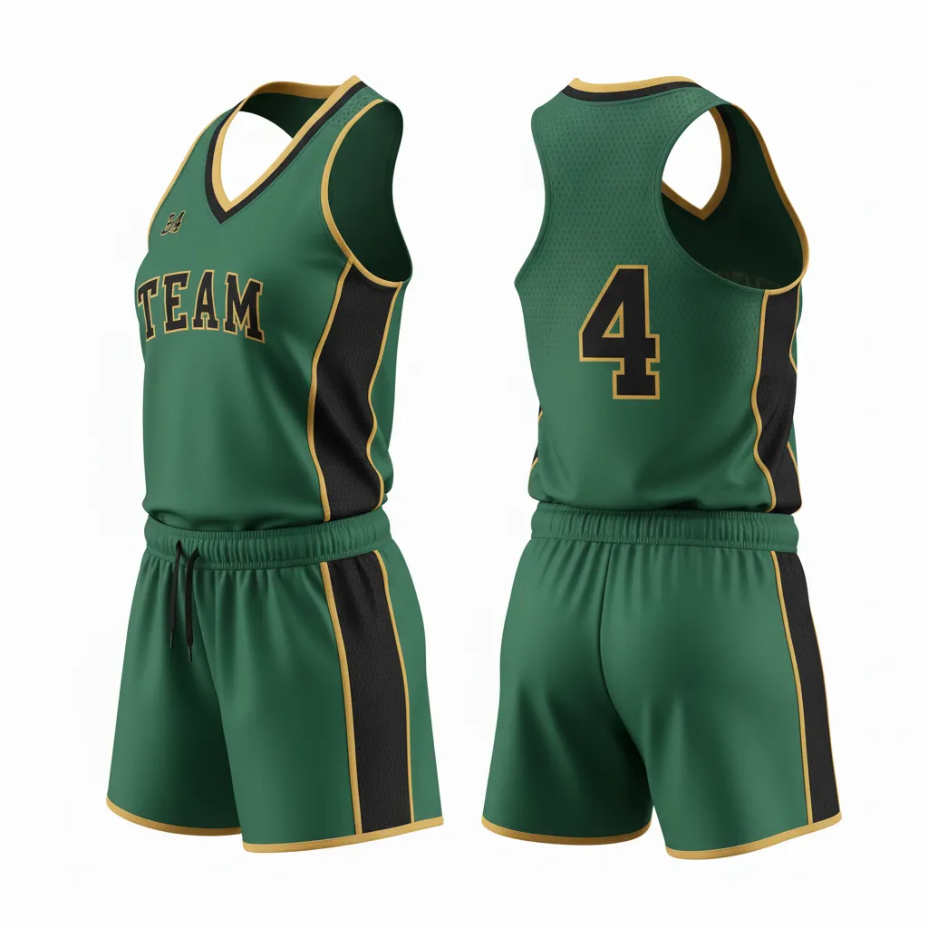 Custom Softball Racerback Softball Uniform - Custom Design - Racerbackuniform Forestblackgold - Back View - Kinexa Sportswear