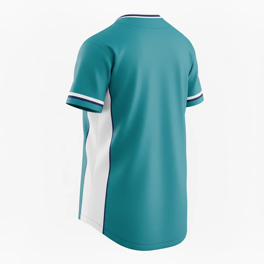 Custom Softball Round Neck Softball Jersey - Custom Design - Roundneckjersey Columbiawhitenavy - Back View - Kinexa Sportswear