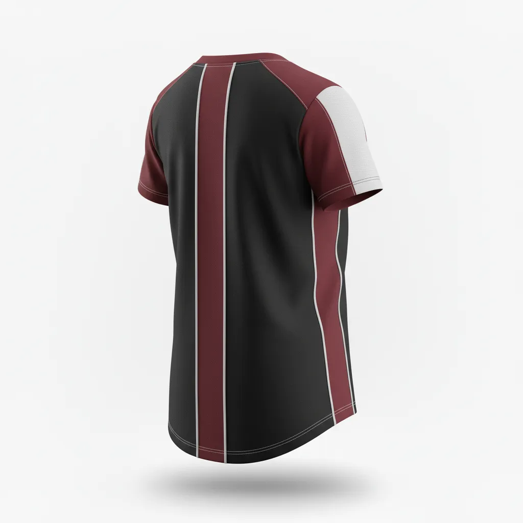 Custom Softball Short Sleeve T Shirt - Custom Design - Trainingtee Blackredwhite - Back View - Kinexa Sportswear