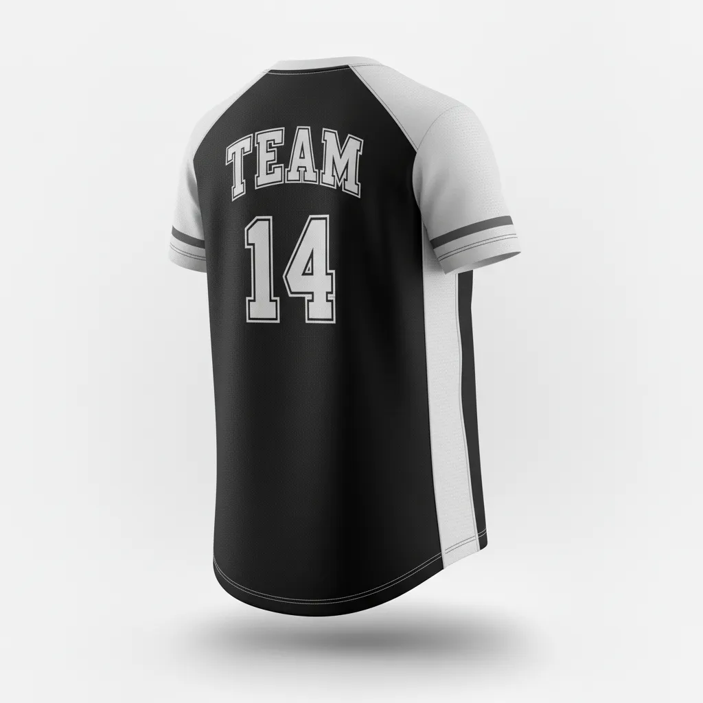 Custom Softball Short Sleeve T Shirt - Custom Design - Trainingtee Blackwhitegrey - Back View - Kinexa Sportswear
