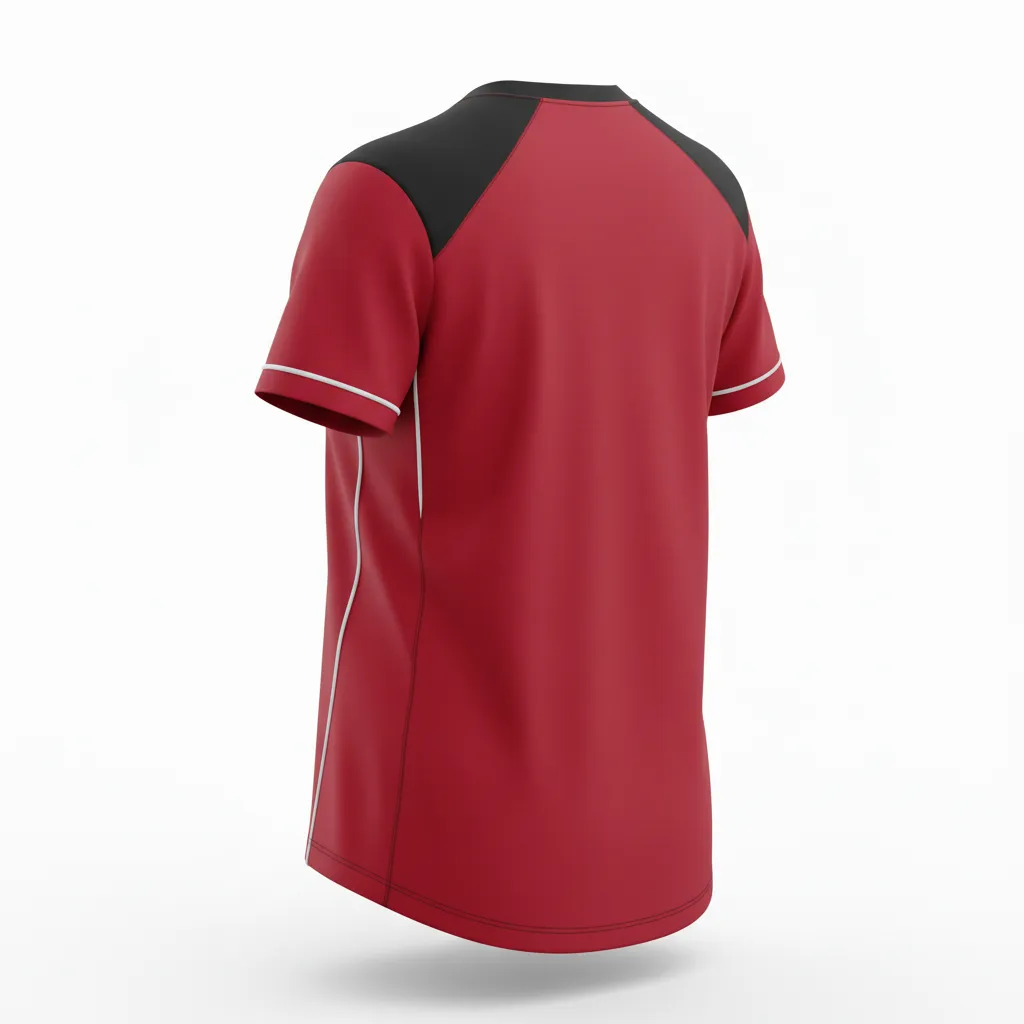 Custom Softball Short Sleeve T Shirt - Custom Design - Trainingtee Cardinalblackwhite - Back View - Kinexa Sportswear