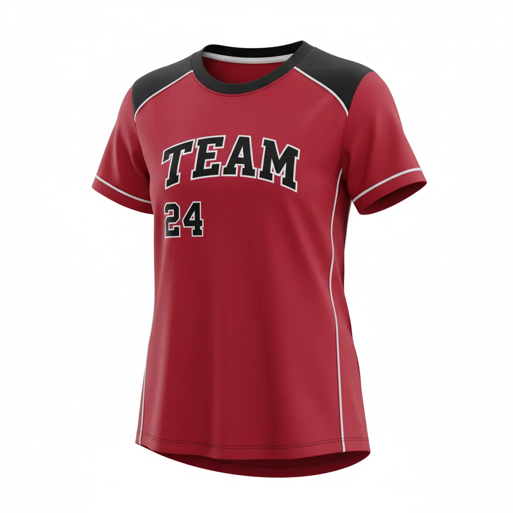 Custom Softball Short Sleeve T Shirt - Custom Design - Trainingtee Cardinalblackwhite - Front View - Kinexa Sportswear