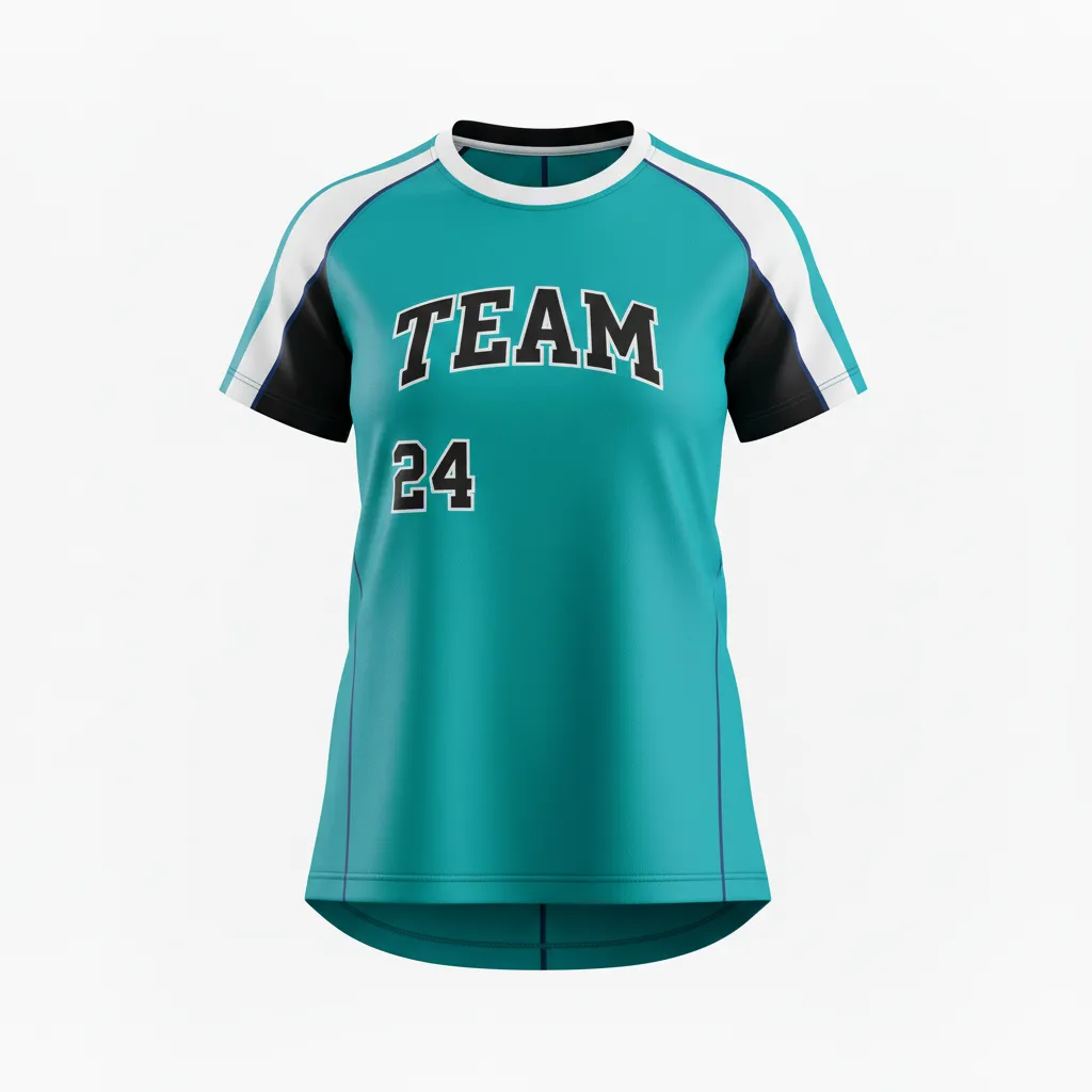 Custom Softball Short Sleeve T Shirt - Custom Design - Trainingtee Columbiablackwhite - Front View - Kinexa Sportswear