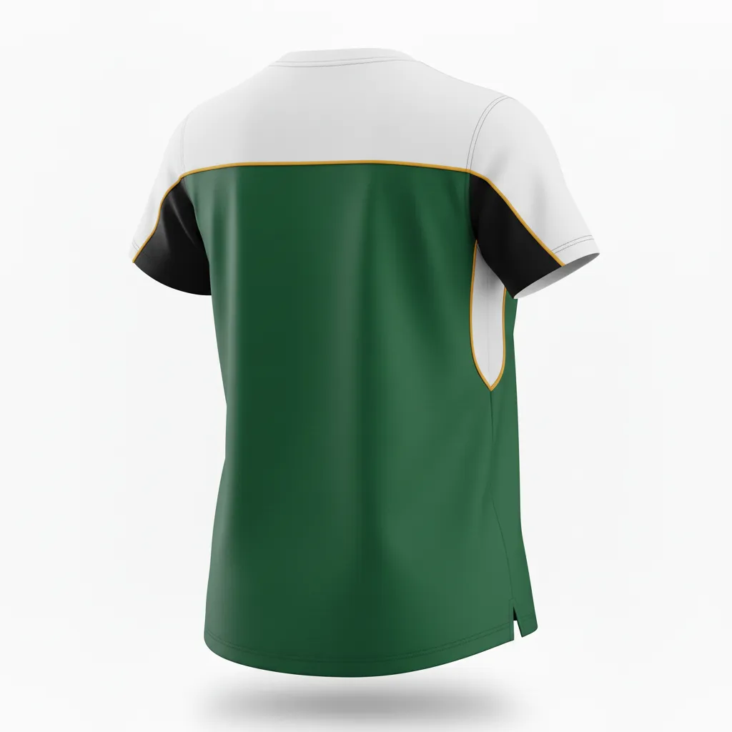 Custom Softball Short Sleeve T Shirt - Custom Design - Trainingtee Forestblackgold - Back View - Kinexa Sportswear