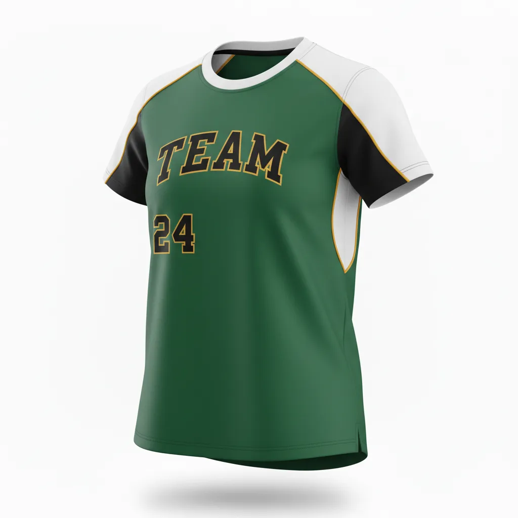 Custom Softball Short Sleeve T Shirt - Custom Design - Trainingtee Forestblackgold - Front View - Kinexa Sportswear