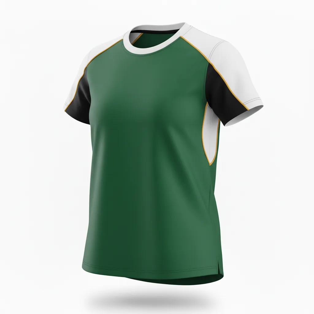 Custom Softball Short Sleeve T Shirt - Custom Design - Trainingtee Forestblackgold - Side View - Kinexa Sportswear