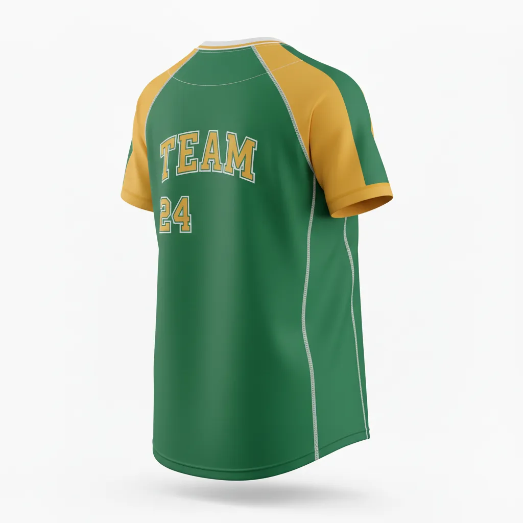 Custom Softball Short Sleeve T Shirt - Custom Design - Trainingtee Forestgoldwhite - Back View - Kinexa Sportswear