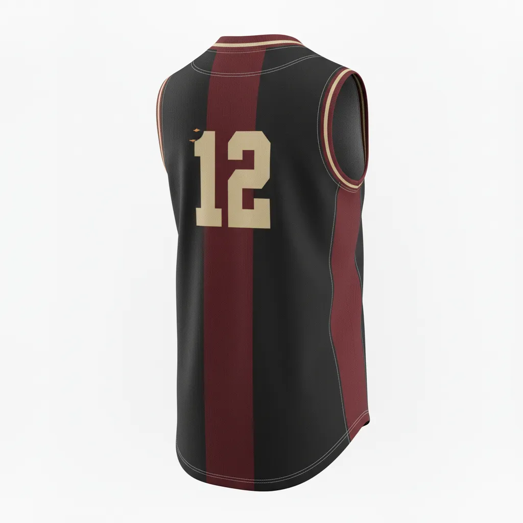 Custom Softball Sleeveless Softball Jersey - Custom Design - Sleevelessjersey Blackredwhite - Back View - Kinexa Sportswear