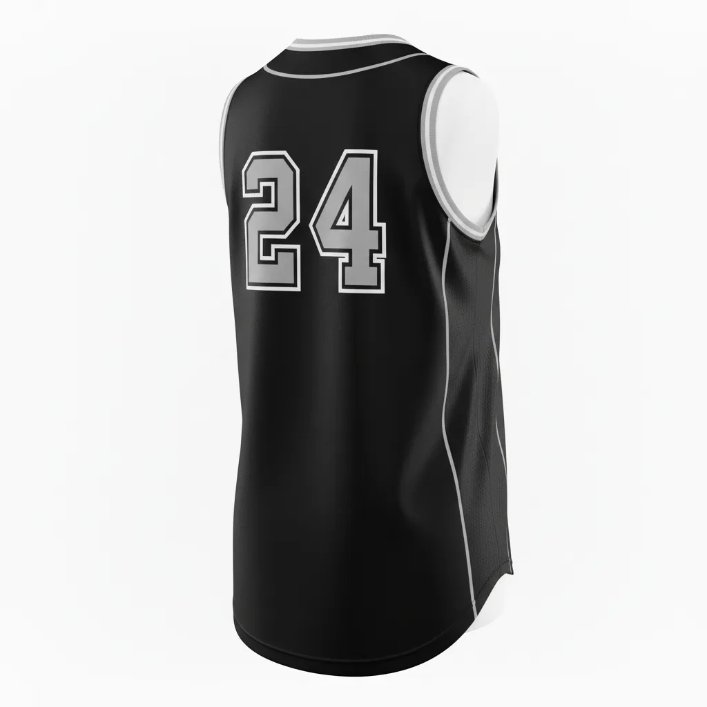 Custom Softball Sleeveless Softball Jersey - Custom Design - Sleevelessjersey Blackwhitegrey - Back View - Kinexa Sportswear