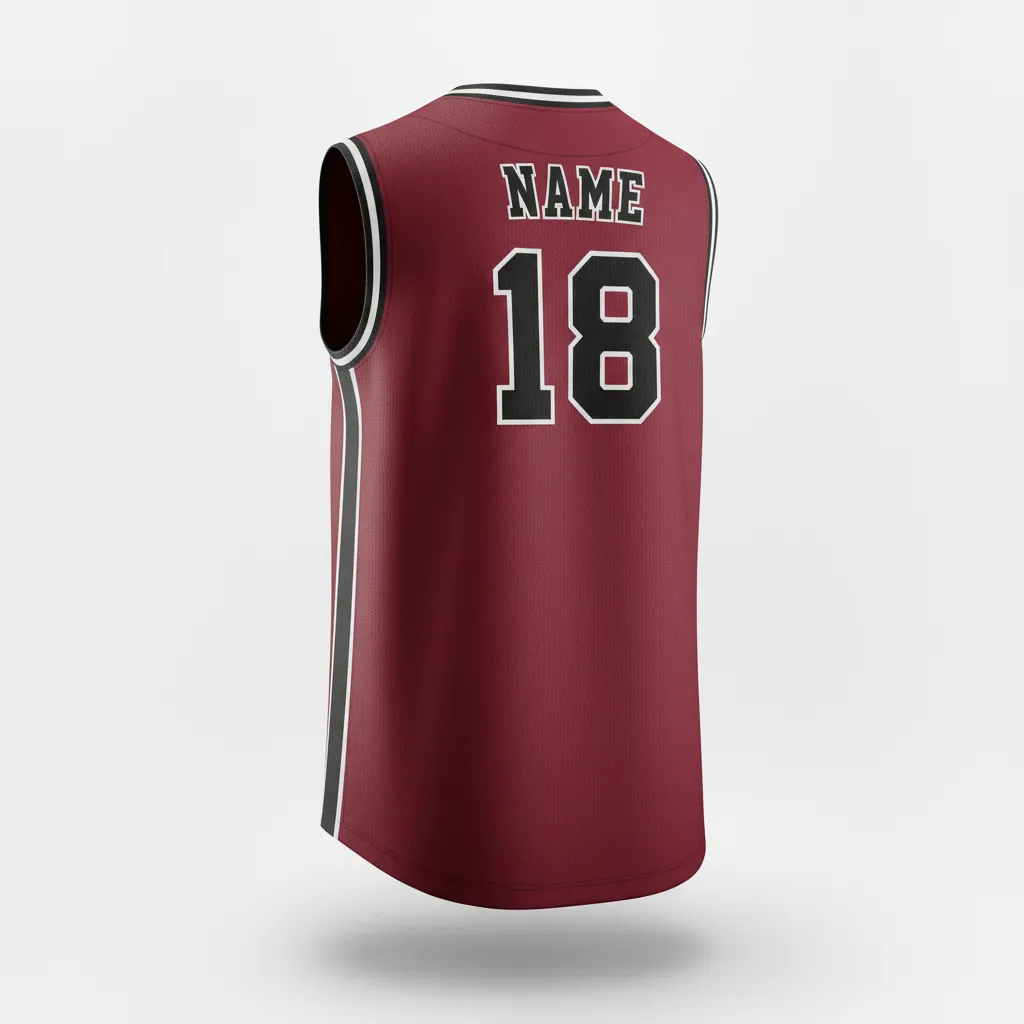 Custom Softball Sleeveless Softball Jersey - Custom Design - Sleevelessjersey Cardinalblackwhite - Back View - Kinexa Sportswear