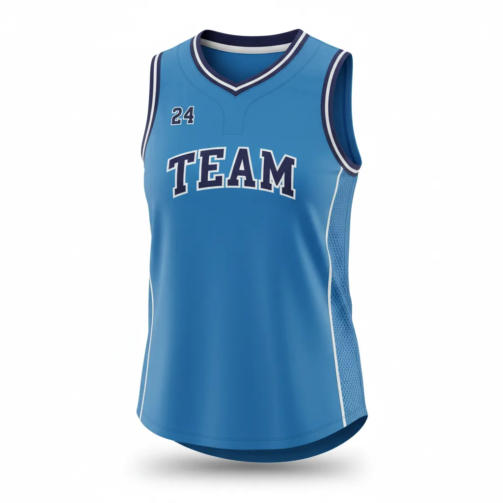 Custom Softball Sleeveless Softball Jersey - Custom Design - Sleevelessjersey Columbianavywhite - Front View - Kinexa Sportswear