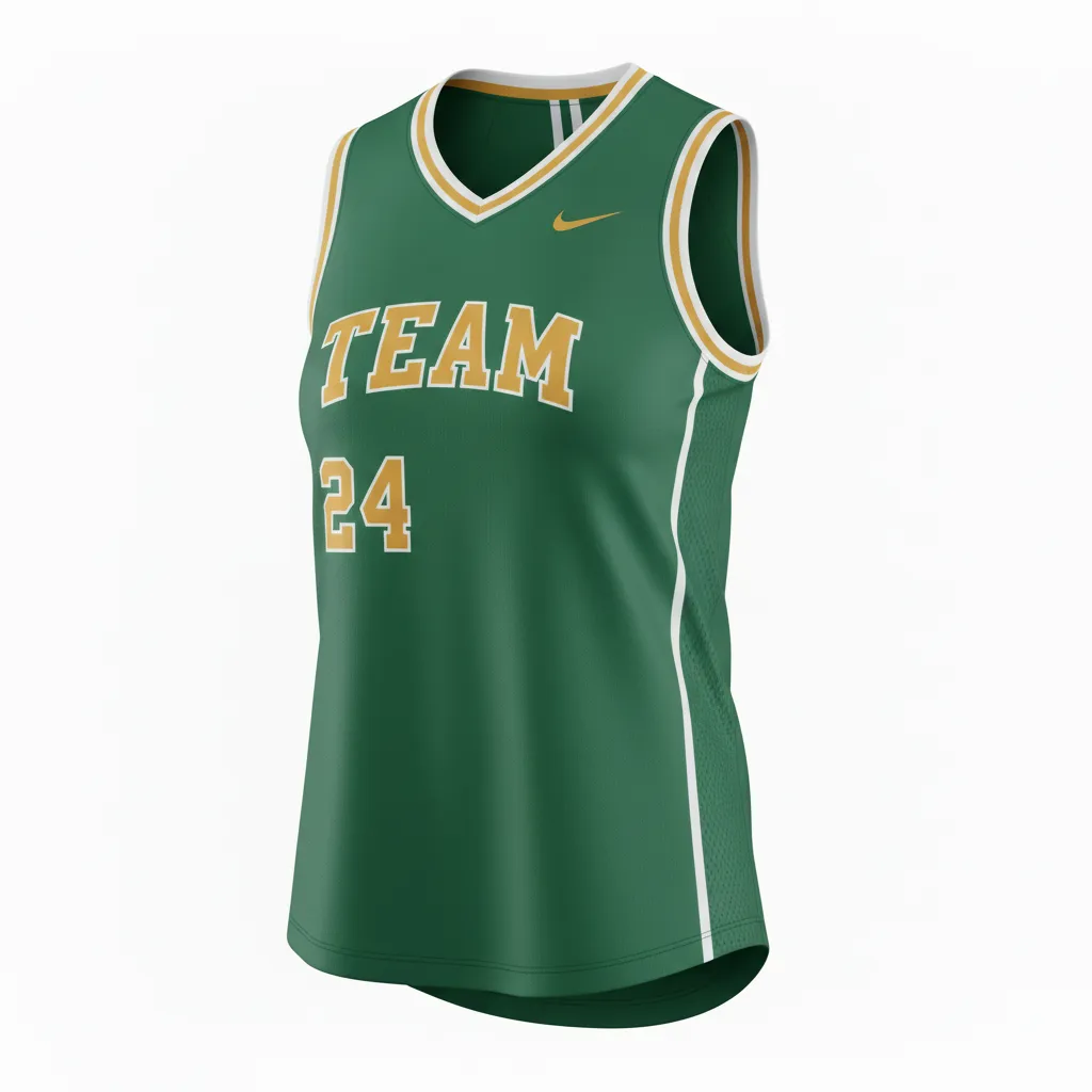Custom Softball Sleeveless Softball Jersey - Custom Design - Sleevelessjersey Forestgoldwhite - Front View - Kinexa Sportswear