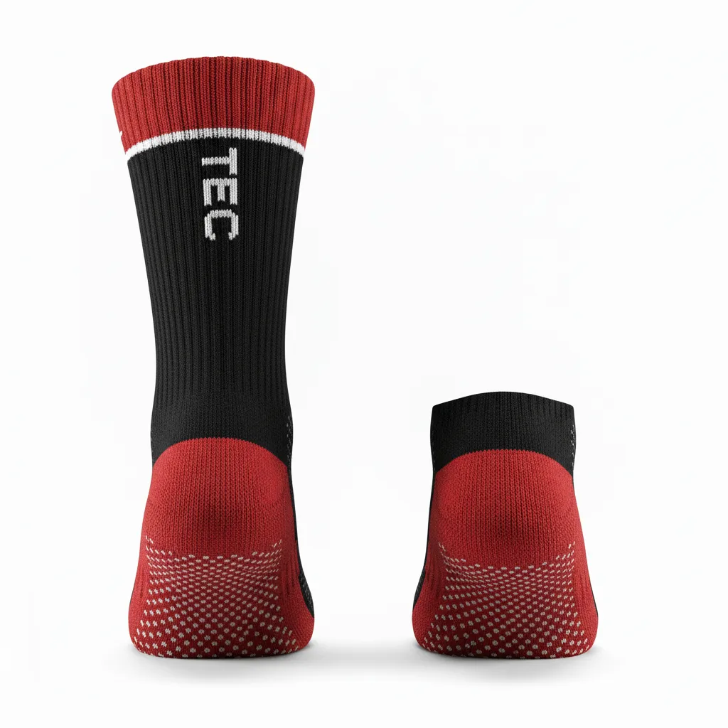 Custom Softball Socks - Custom Design - Crewsocks Blackredwhite - Back View - Kinexa Sportswear