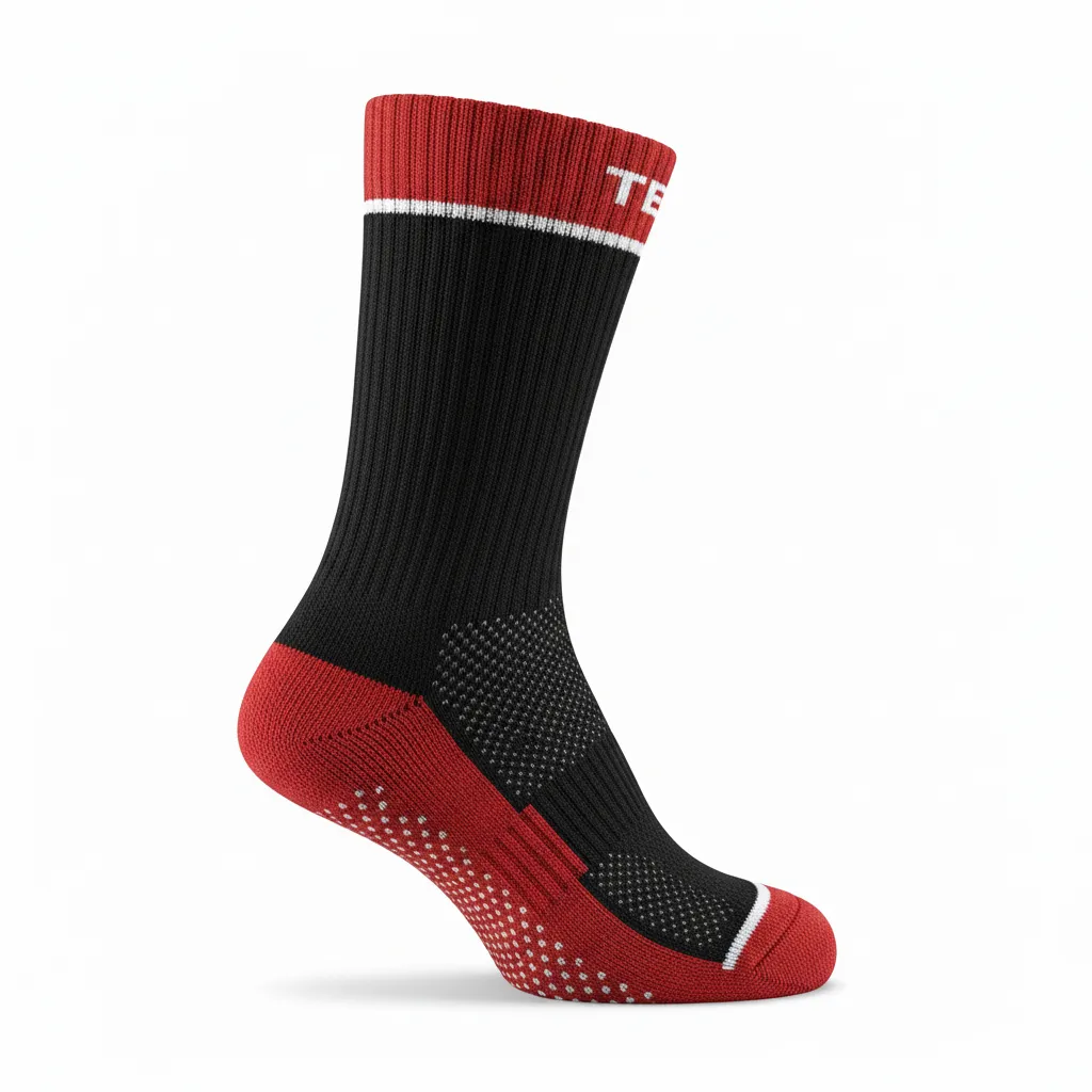 Custom Softball Socks - Custom Design - Crewsocks Blackredwhite - Side View - Kinexa Sportswear