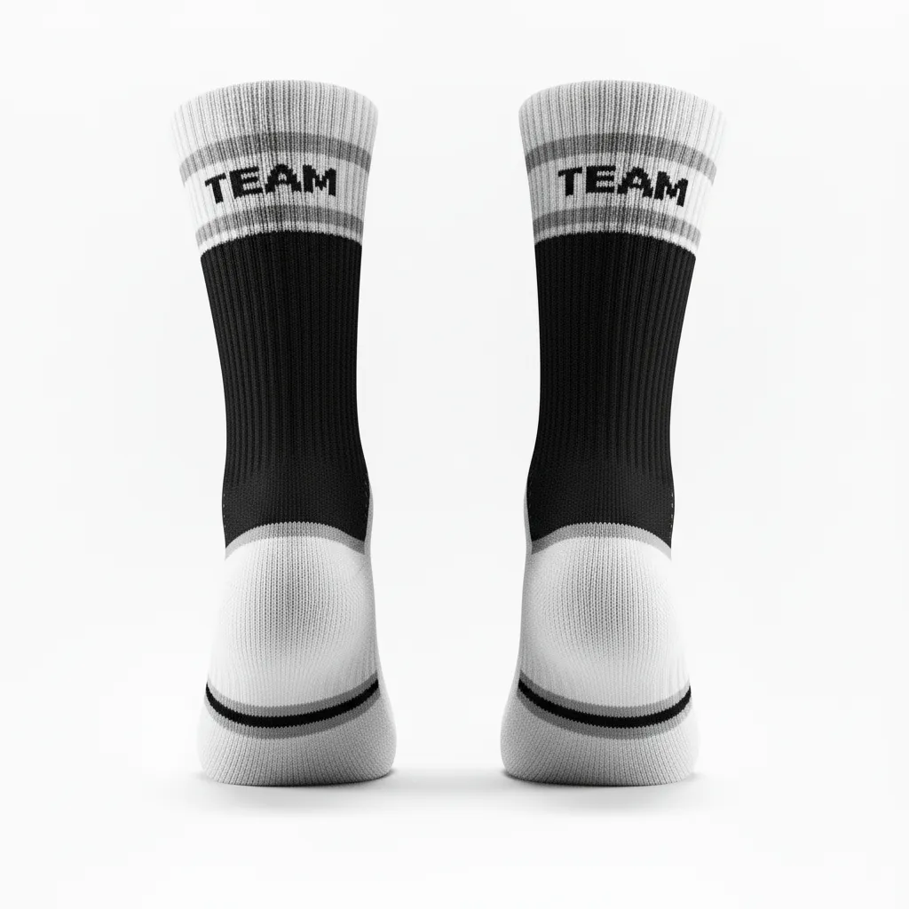 Custom Softball Socks - Custom Design - Crewsocks Blackwhitegrey - Front View - Kinexa Sportswear