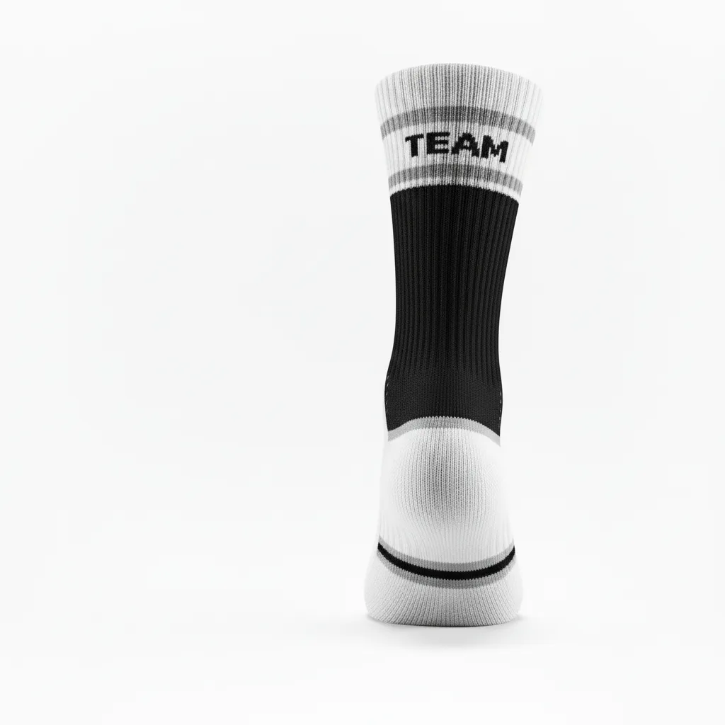 Custom Softball Socks - Custom Design - Crewsocks Blackwhitegrey - Side View - Kinexa Sportswear
