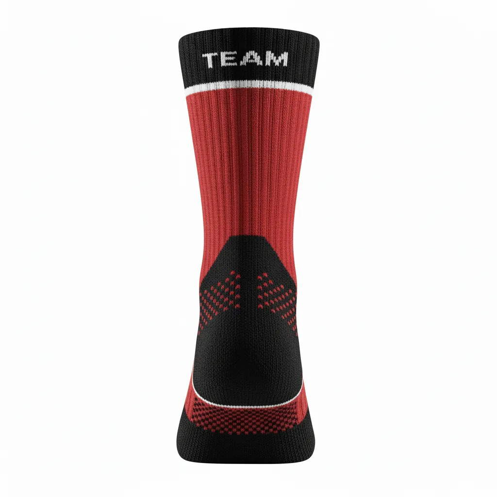 Custom Softball Socks - Custom Design - Crewsocks Cardinalblackwhite - Back View - Kinexa Sportswear