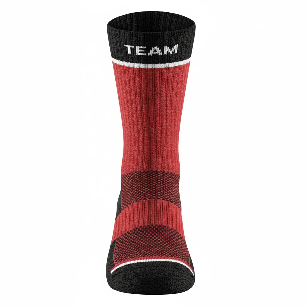 Custom Softball Socks - Custom Design - Crewsocks Cardinalblackwhite - Front View - Kinexa Sportswear
