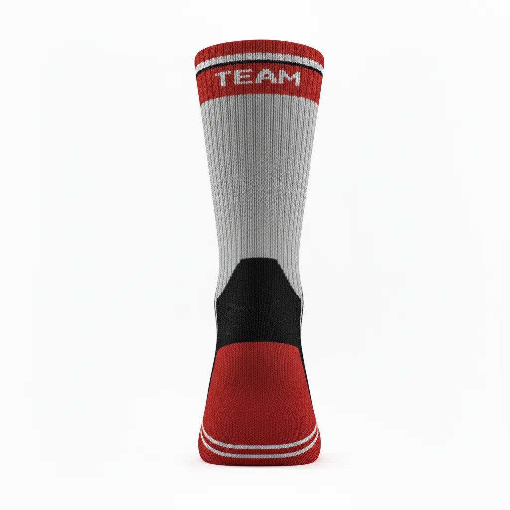 Custom Softball Socks - Custom Design - Crewsocks Charcoalredwhite - Back View - Kinexa Sportswear