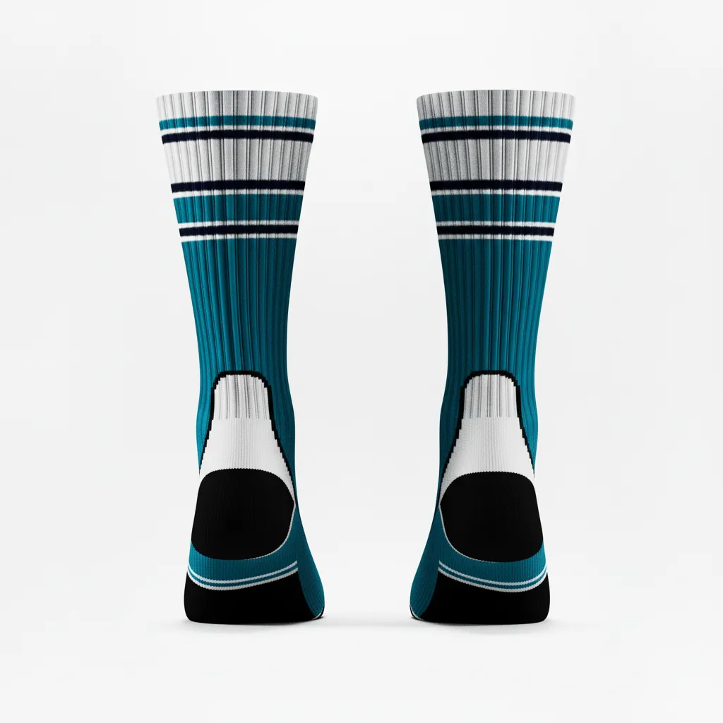 Custom Softball Socks - Custom Design - Crewsocks Columbiablackwhite - Back View - Kinexa Sportswear