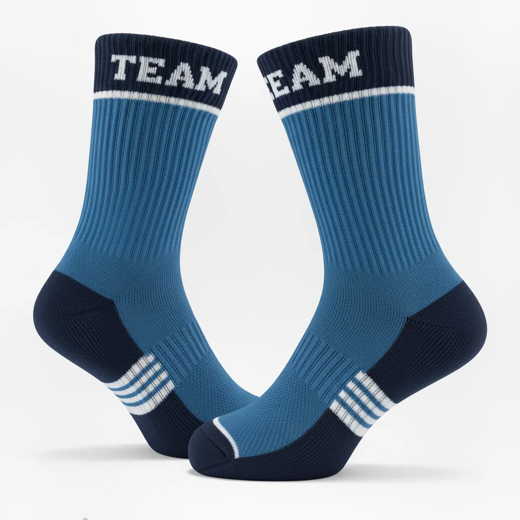 Custom Softball Socks - Custom Design - Crewsocks Columbianavywhite - Side View - Kinexa Sportswear