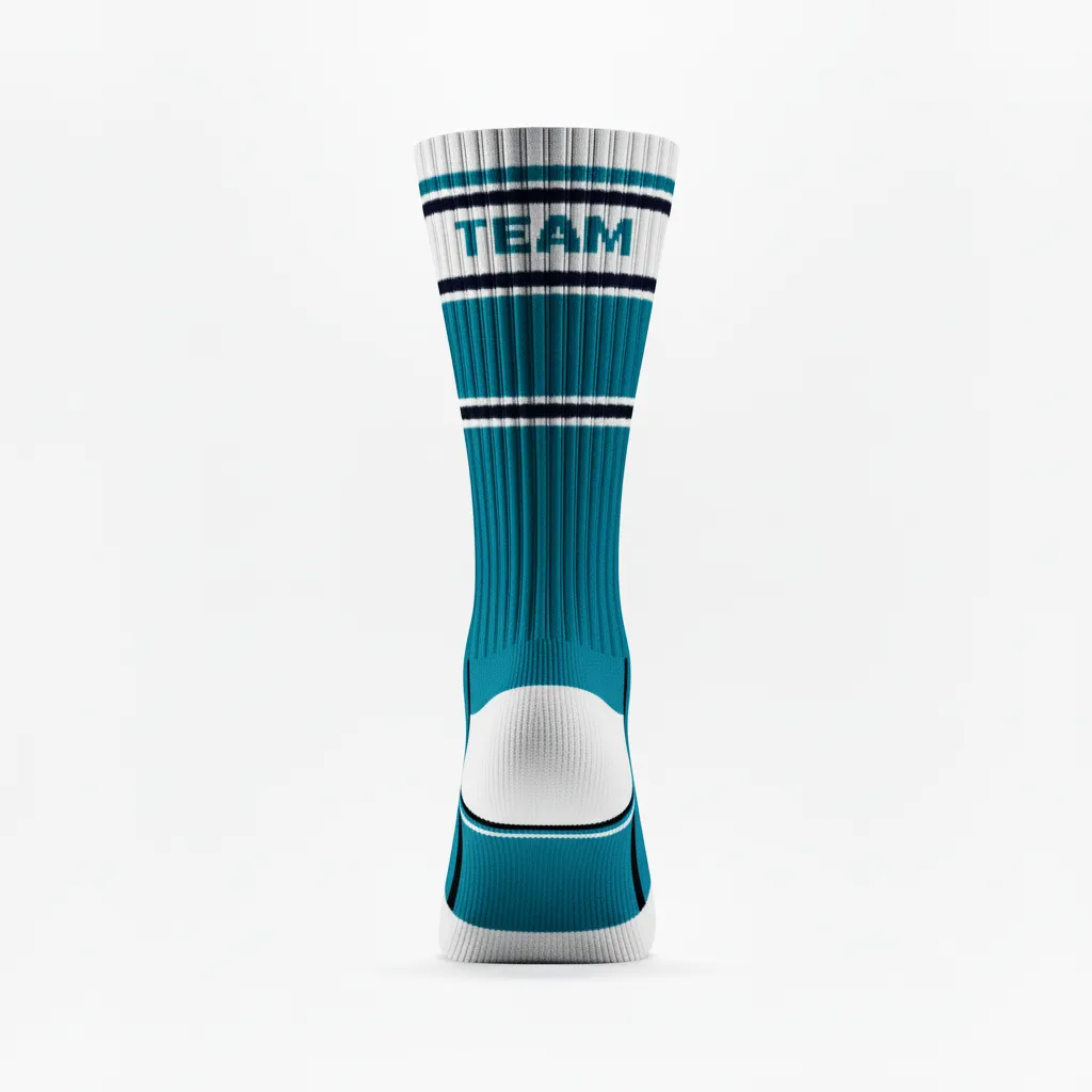 Custom Softball Socks - Custom Design - Crewsocks Columbiawhitenavy - Back View - Kinexa Sportswear
