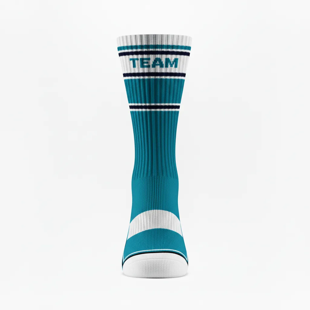 Custom Softball Socks - Custom Design - Crewsocks Columbiawhitenavy - Front View - Kinexa Sportswear