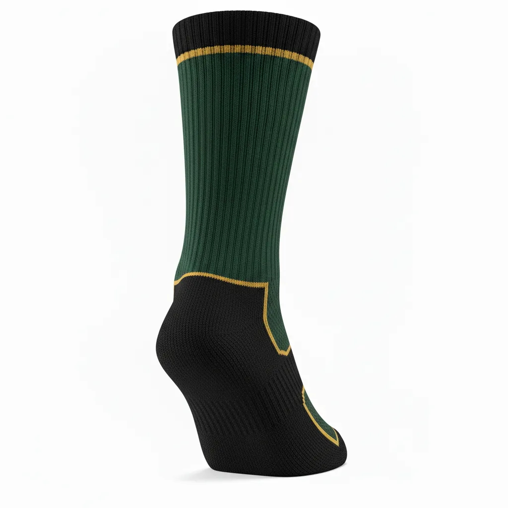 Custom Softball Socks - Custom Design - Crewsocks Forestblackgold - Back View - Kinexa Sportswear