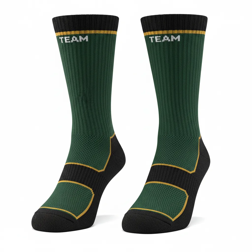 Custom Softball Socks - Custom Design - Crewsocks Forestblackgold - Front View - Kinexa Sportswear