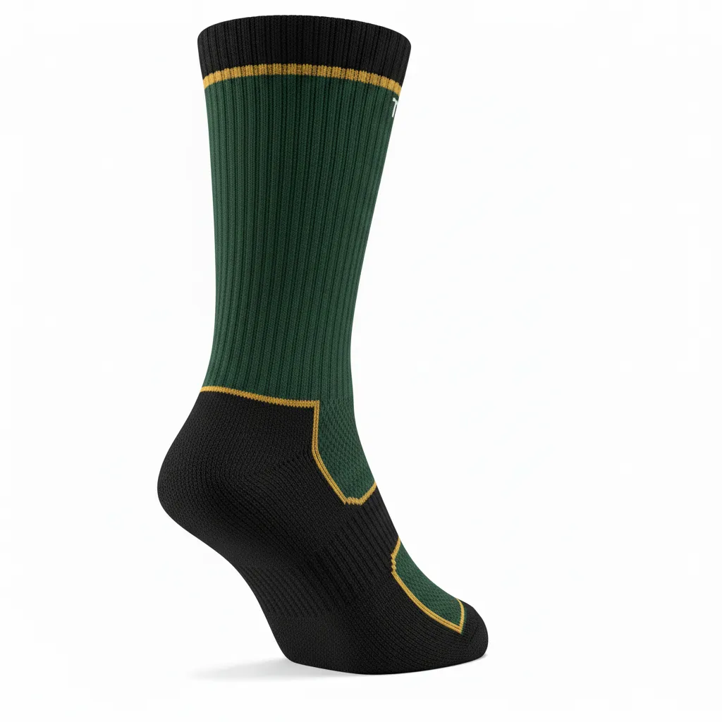 Custom Softball Socks - Custom Design - Crewsocks Forestblackgold - Side View - Kinexa Sportswear