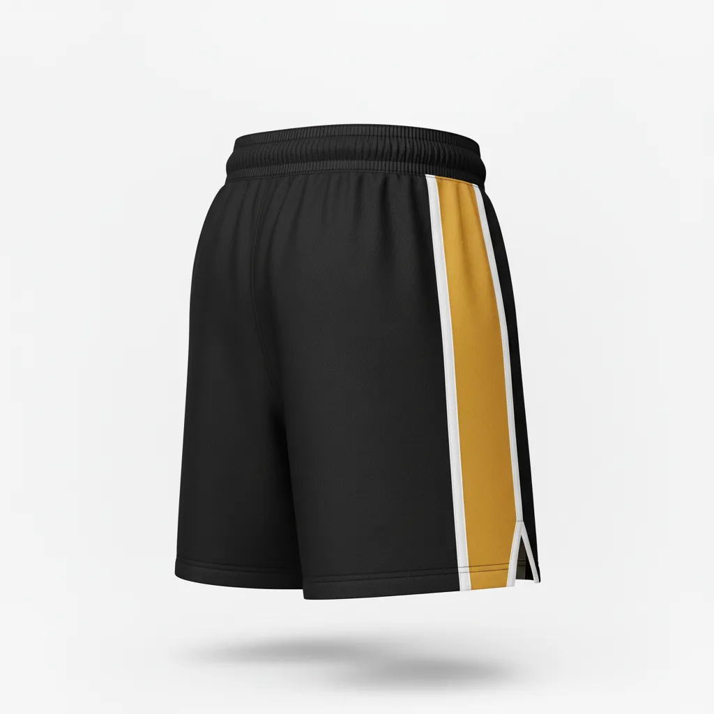 Custom Softball Softball Shorts - Custom Design - Softballshorts Blackgoldwhite - Back View - Kinexa Sportswear
