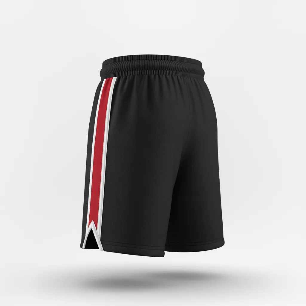 Custom Softball Softball Shorts - Custom Design - Softballshorts Blackredwhite - Back View - Kinexa Sportswear